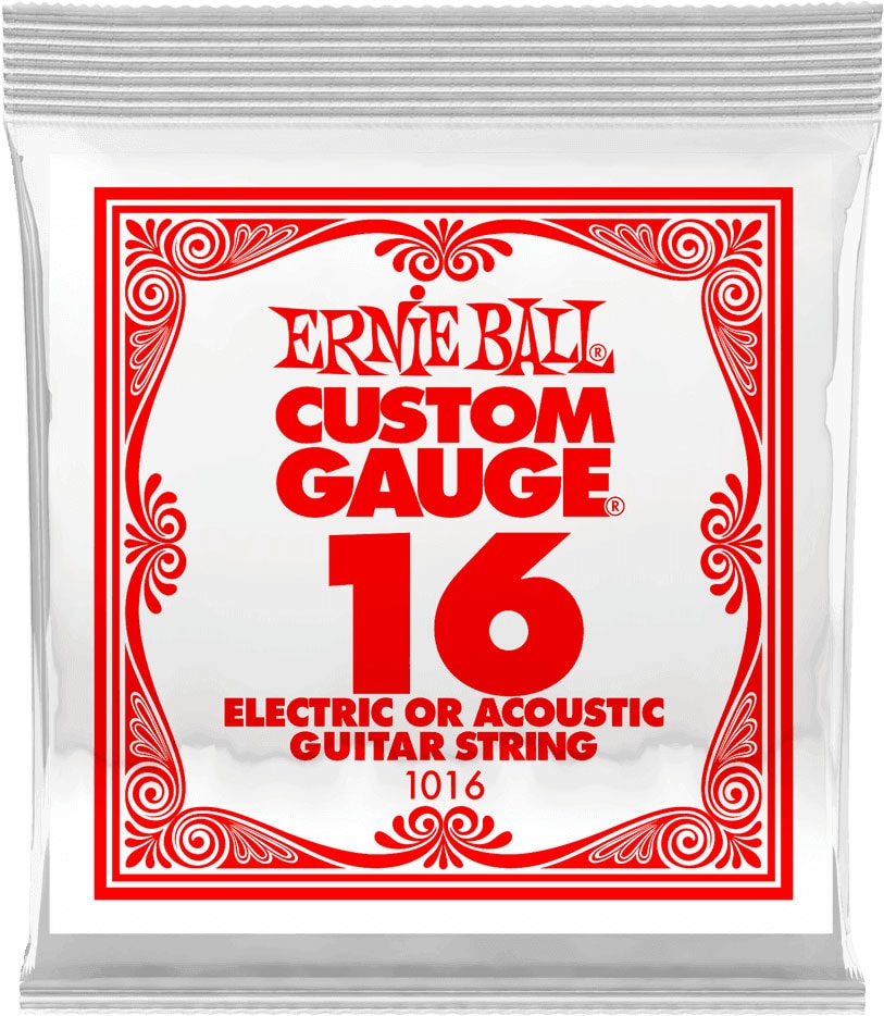 ERNIE BALL .016 PLAIN STEEL ELECTRIC OR ACOUSTIC GUITAR STINGS