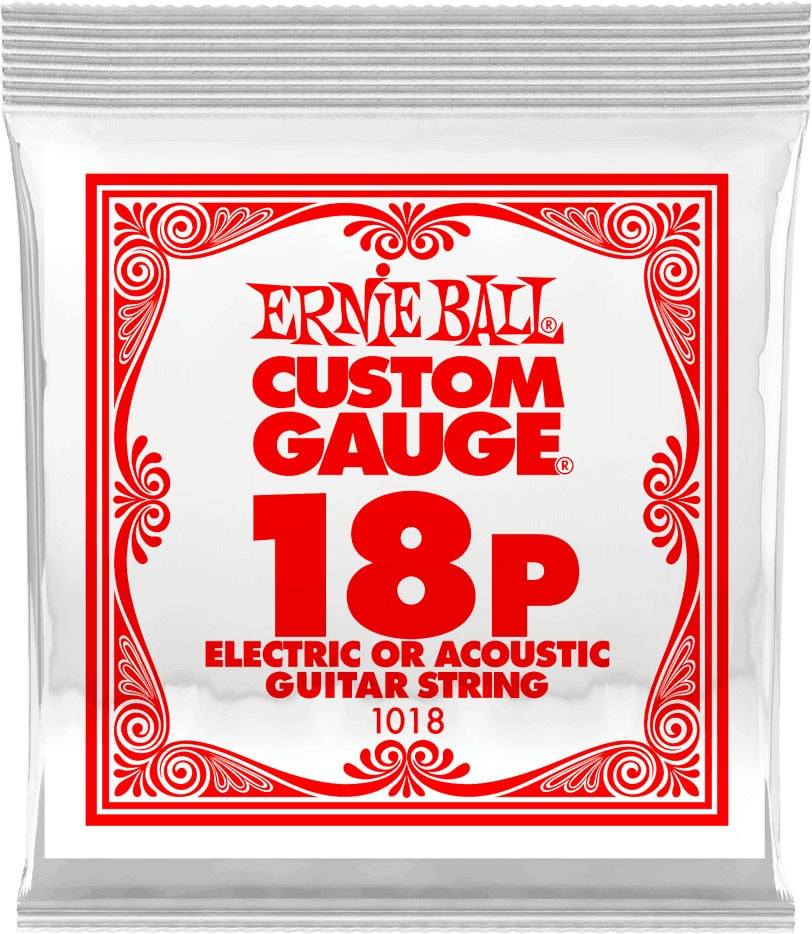 ERNIE BALL .018 PLAIN STEEL ELECTRIC OR ACOUSTIC GUITAR STINGS