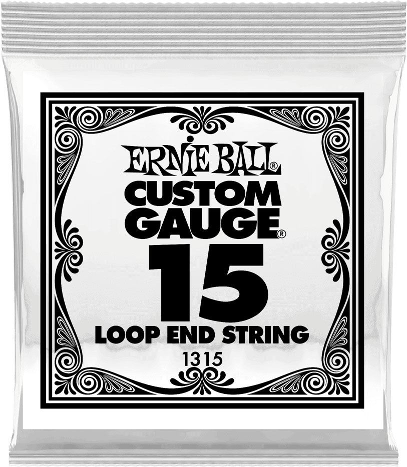 ERNIE BALL .015 LOOP END STAINLESS STEEL PLAIN BANJO OR MANDOLIN GUITAR STRINGS