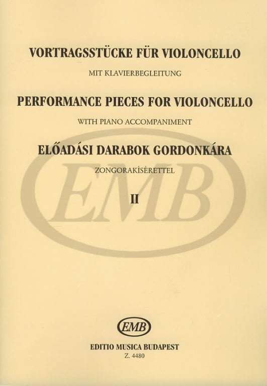EMB (EDITIO MUSICA BUDAPEST) PERFORMANCE PIECES V2 - VIOLONCELLE ET PIANO