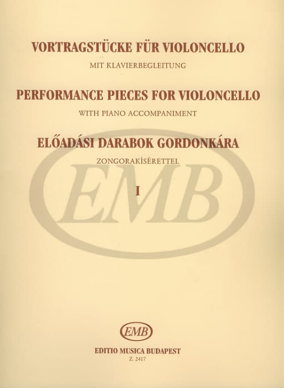 EMB (EDITIO MUSICA BUDAPEST) PERFORMANCE PIECES VOL.1 - VIOLONCELLE ET PIANO