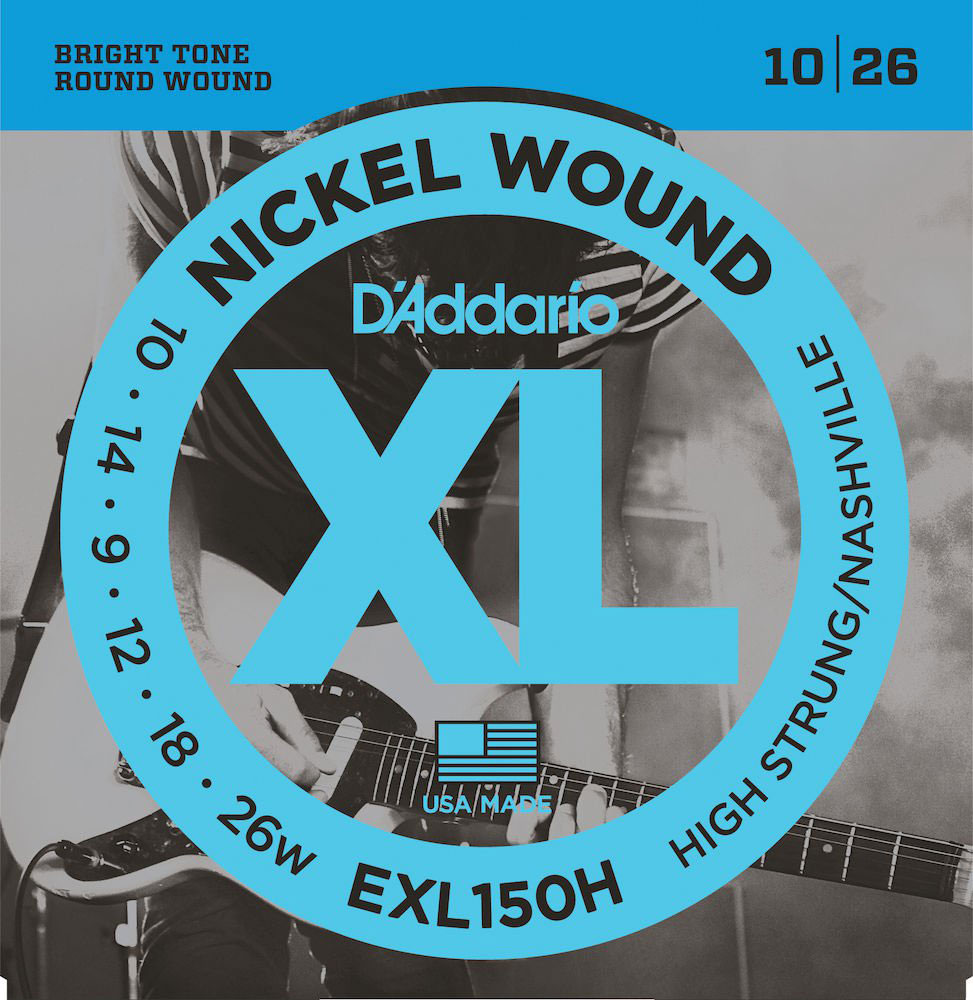 D'ADDARIO AND CO EXL150H NICKEL WOUND ELECTRIC GUITAR STRINGS HIGH-STRUNG/NASHVILLE TUNING 10-26