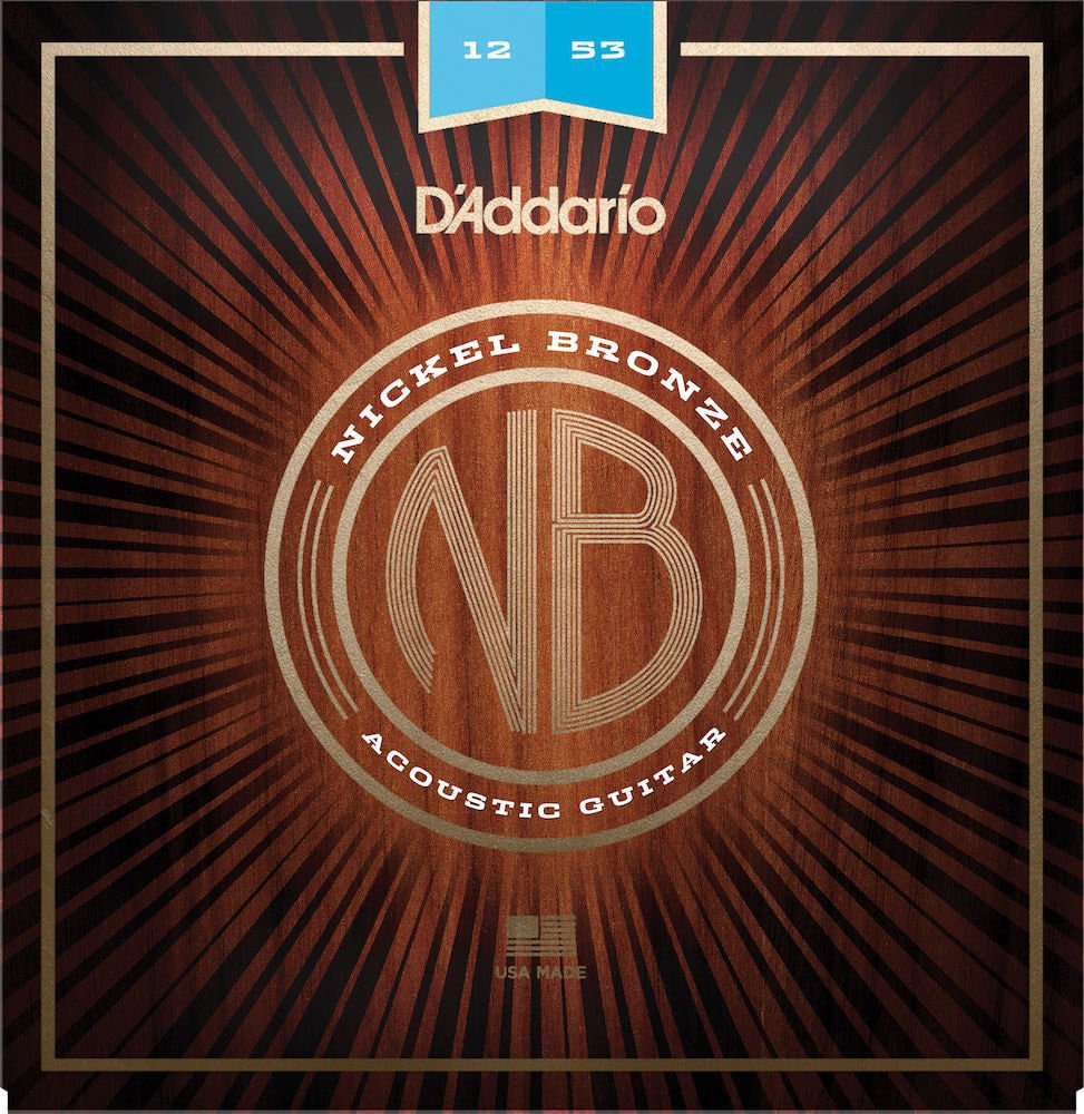 D'ADDARIO AND CO ACOUSTIC FOLK STRINGS NB1253 NICKEL BRONZE LIGHT 12 53