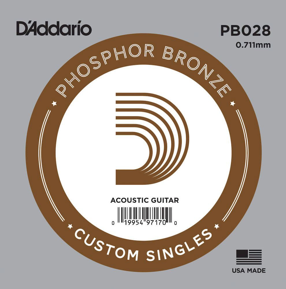 D'ADDARIO AND CO STRING ONLY WITH PHOSPHOROUS BRONZE NET FOR ACOUSTIC GUITAR PB028.028