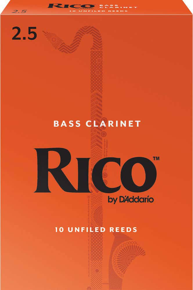 D'ADDARIO - RICO CAAS PARA CLARINETE BAJO RESISTENCIA DE 2.5 PAQUETE DE 10