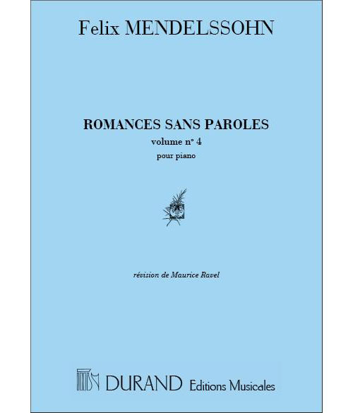 DURAND MENDELSSOHN - ROMANCES SANS PAROLES VOL.4 (29 A 38) - PIANO