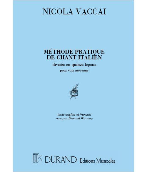 DURAND VACCAI - METHODE DE CHANT - VOIX MEZZO-SOPRANO ET PIANO