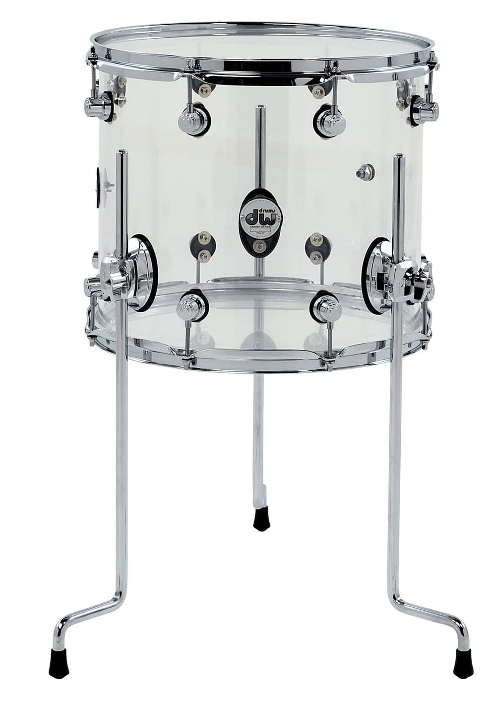 DW DRUM WORKSHOP FLOOR TOM DESIGN ACRYLIC CLEAR 18