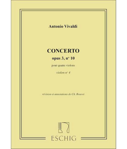 EDITION MAX ESCHIG VIVALDI - CONCERTO OP 3 N 10 - VIOLON IV