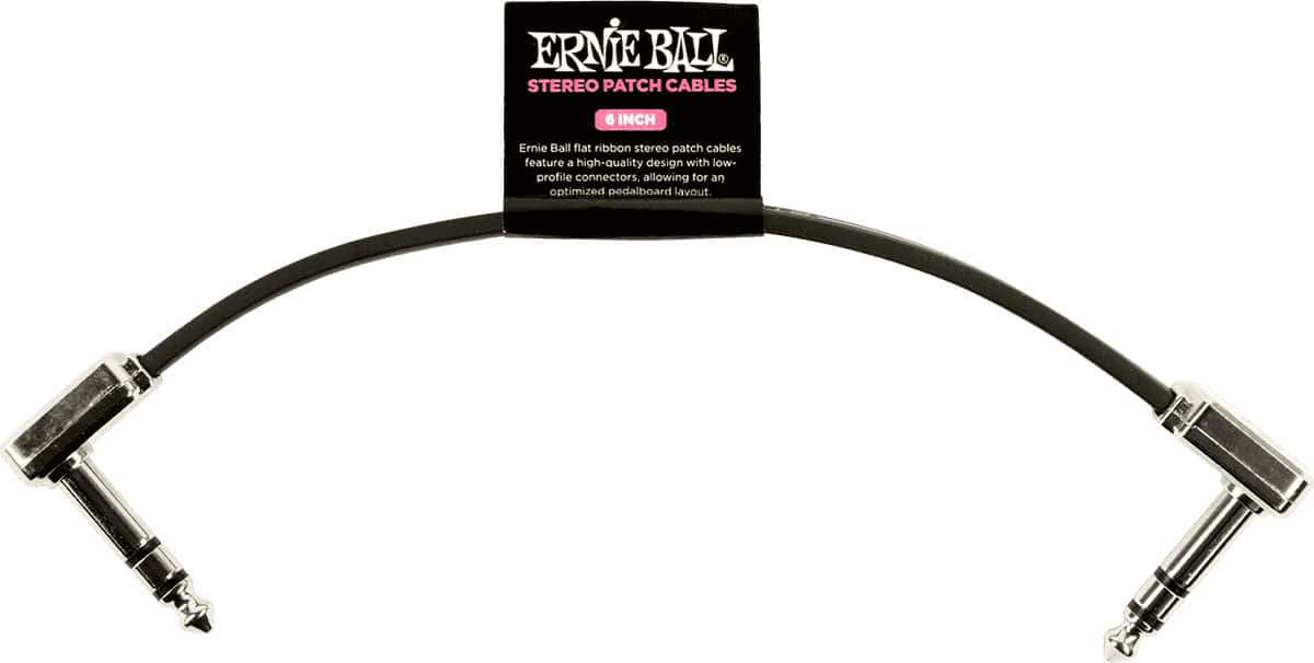 ERNIE BALL CABLES INSTRUMENT PATCH TRS - THIN & FLAT ELBOW - 15 CM