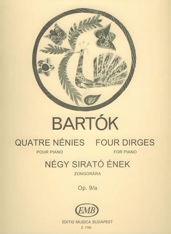 EMB (EDITIO MUSICA BUDAPEST) BARTOK B. - NENIE (4) OP. 9 A - PIANO