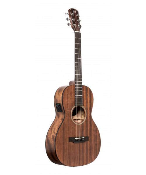 JN GUITARS PARLOR ELECTRO-ACOUSTIC GUITAR WITH SOLID MAHOGANY TOP, DOVERN SERIES