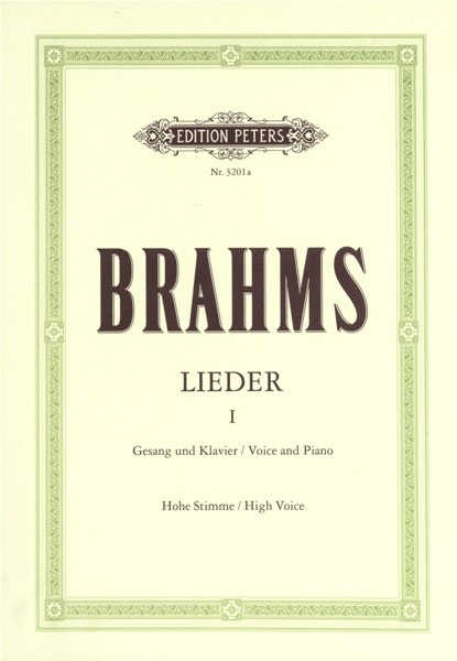 EDITION PETERS BRAHMS JOHANNES - COMPLETE SONGS VOL.1: 51 SONGS - VOICE AND PIANO (PER 10 MINIMUM)