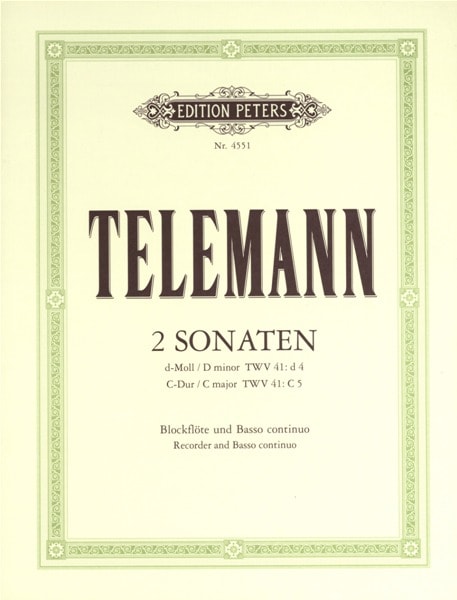 EDITION PETERS TELEMANN GEORG PHILIPP - RECORDER SONATAS