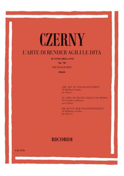 RICORDI CZERNY C. - ARTE DI RENDERE AGILI LE DITA 50 STUDI BRILLANTI OP.740 - PIANO