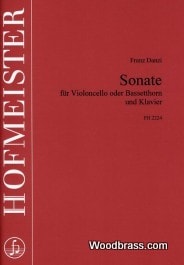 HOFMEISTER DANZI FRANZ - SONATE FUR VIOLONCELLO ODER BASSETHORN UND KLAVIER