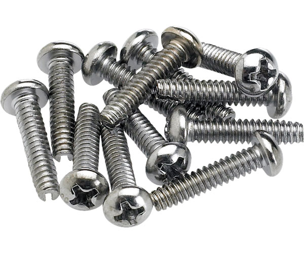 FENDER PICKUP AND SELECTOR SWITCH MOUNTING SCREWS (12) (CHROME)