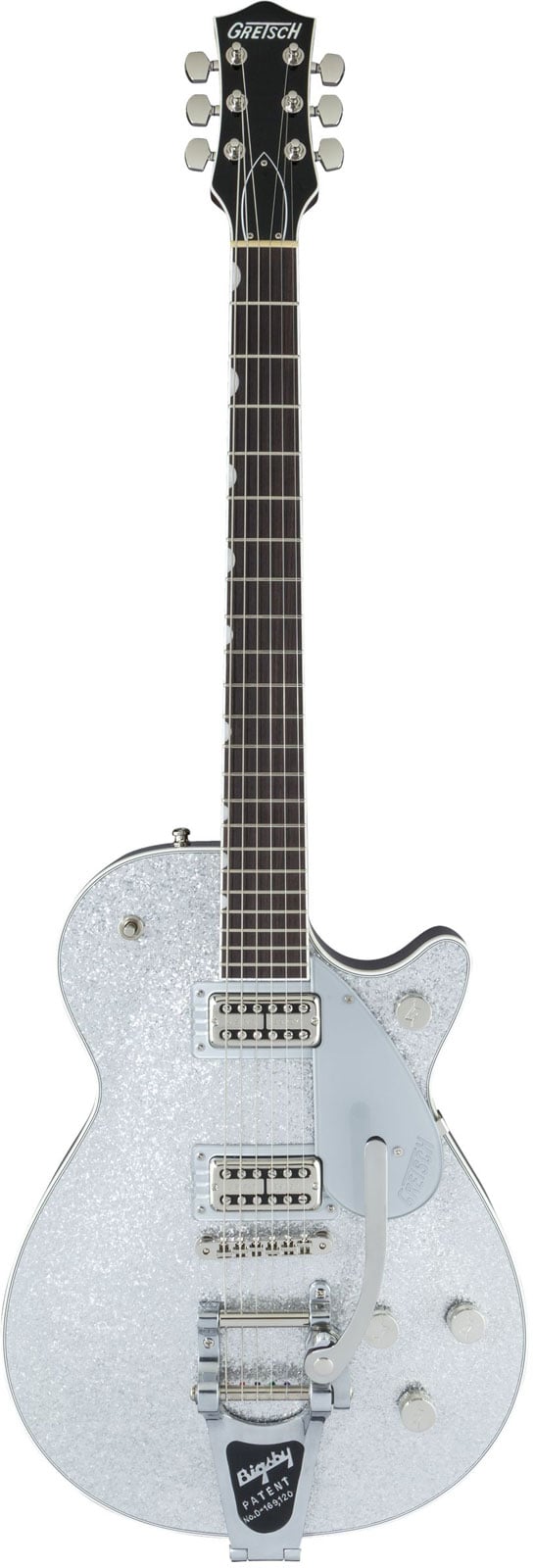 GRETSCH GUITARS G6129T PLAYERS EDITION JET FT WITH BIGSBY RW, SILVER SPARKLE