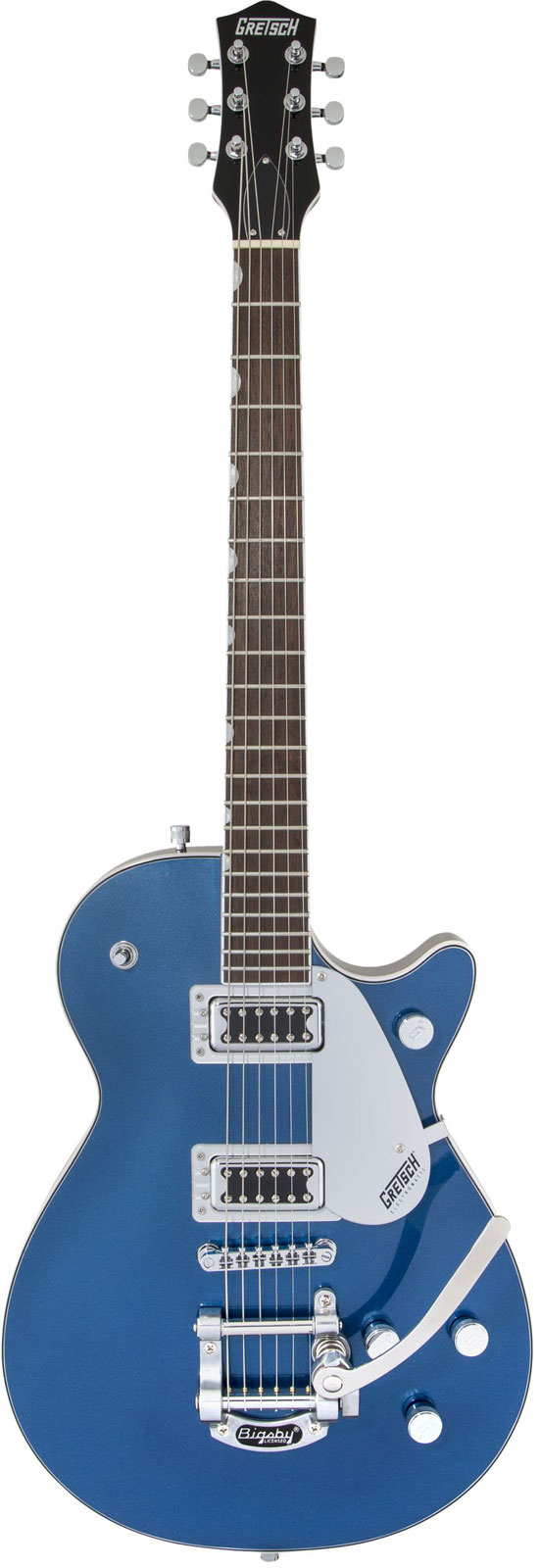 GRETSCH GUITARS G5230T ELECTROMATIC JET FT SINGLE-CUT WITH BIGSBY, BLACK WLNT, ALEUTIAN BLUE
