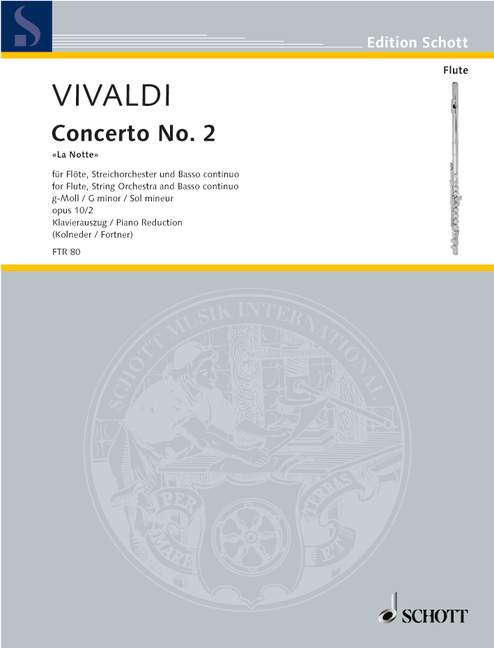 SCHOTT VIVALDI ANTONIO - CONCERTO NO 2 G MINOR OP 10/2 RV 439/PV 342