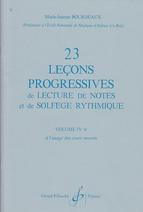 BILLAUDOT BOURDEAUX MARIE-JEANNE - 23 LECONS PROGRESSIVES VOL.4A