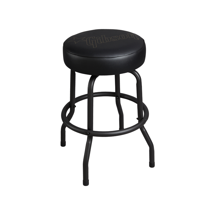 GIBSON ACCESSORIES HOME OFFICE AND STUDIO PREMIUM PLAYING STOOL, STAR LOGO, SHORT BLACK