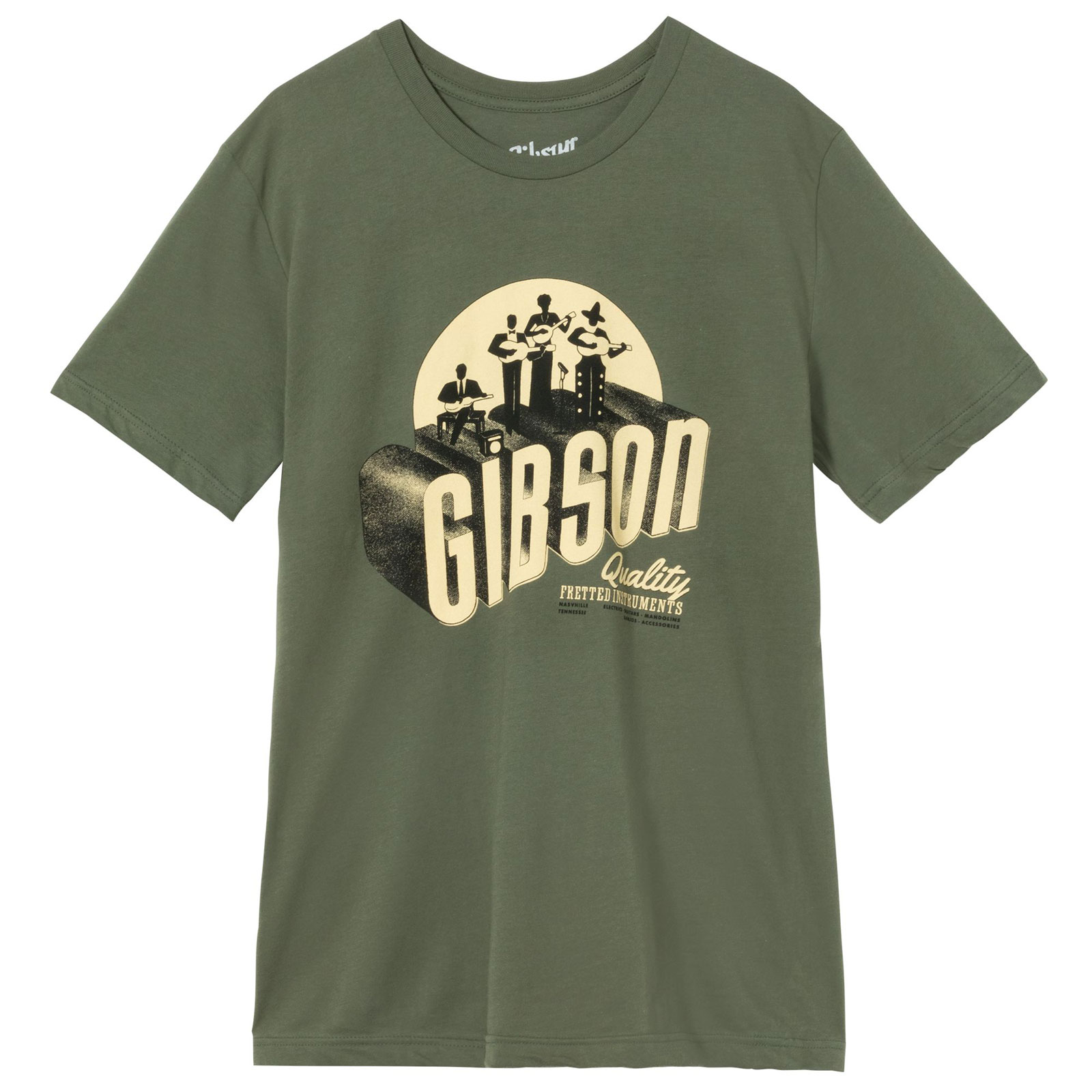 GIBSON ACCESSORIES THE BAND TEE ARMY GREEN SIZE M 