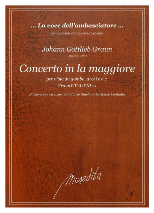 MUSEDITA GRAUN JOHANN GOTTLIEB - CONCERTO LA MAGGIORE W95 - CONDUCTEUR & PARTIES