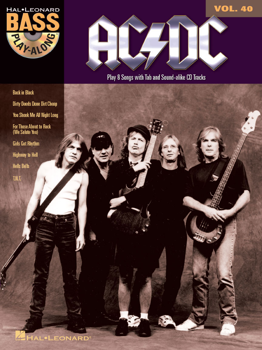 HAL LEONARD BASS PLAYALONG VOLUME 40 - AC/DC + AUDIO TRACKS - BASS GUITAR TAB