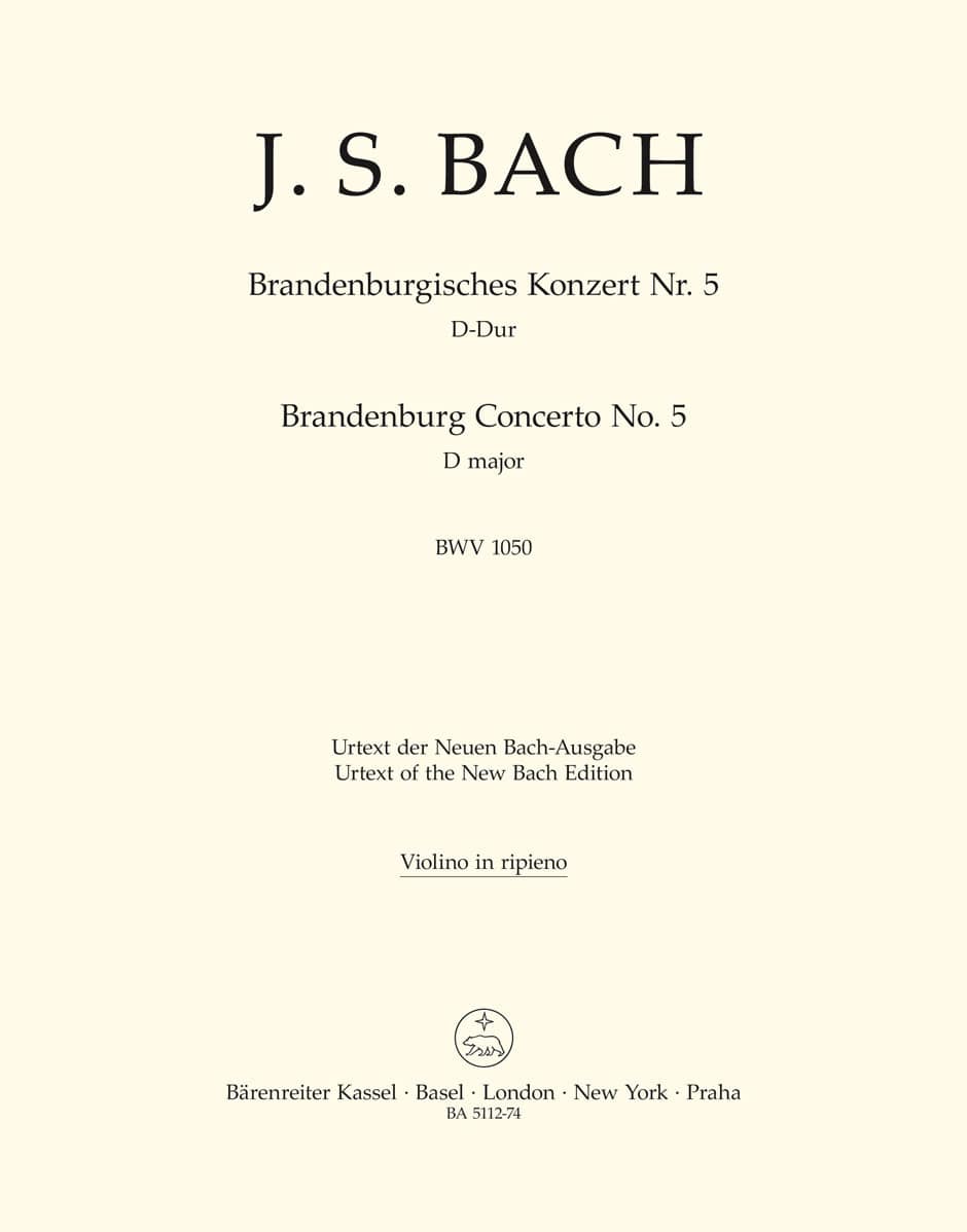 BARENREITER BACH J.S. - BRANDENBURGISCHES KONZERT NR. 5 - VIOLIN