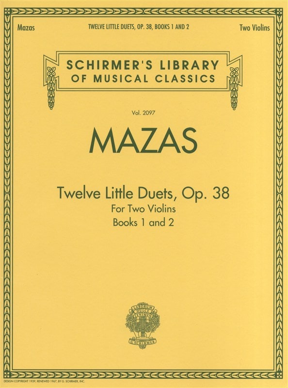 HAL LEONARD MAZAS JACQUES F - TWELVE LITTLE DUETS OP.38 BOOKS 1 AND 2 VIOLIN DUETS - VIOLIN