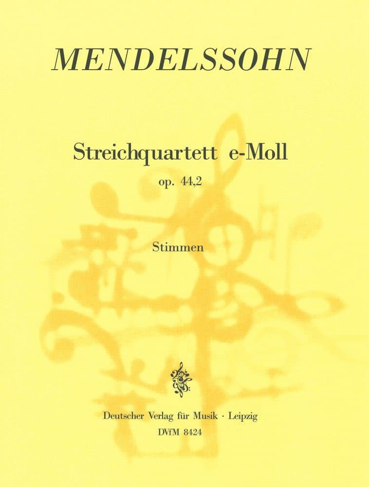 EDITION BREITKOPF MENDELSSOHN-BARTHOLDY F. - STREICHQUARTETT E-MOLL OP.44/2 - 2 VIOLIN, VIOLA, CELLO