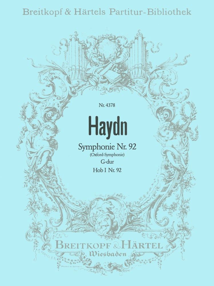 EDITION BREITKOPF HAYDN JOSEPH - SYMPHONIE G-DUR HOB I:92 - ORCHESTRA