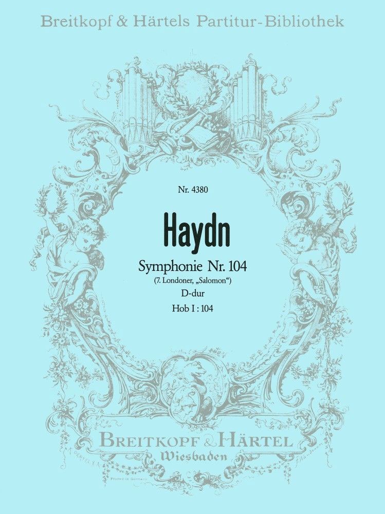 EDITION BREITKOPF HAYDN JOSEPH - SYMPHONIE D-DUR HOB I:104 - ORCHESTRA