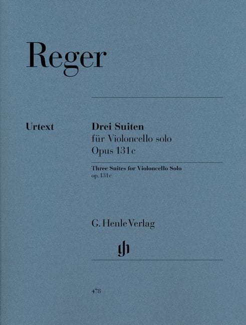 HENLE VERLAG REGER M. - THREE SUITES FOR VIOLONCELLO SOLO OP. 131C