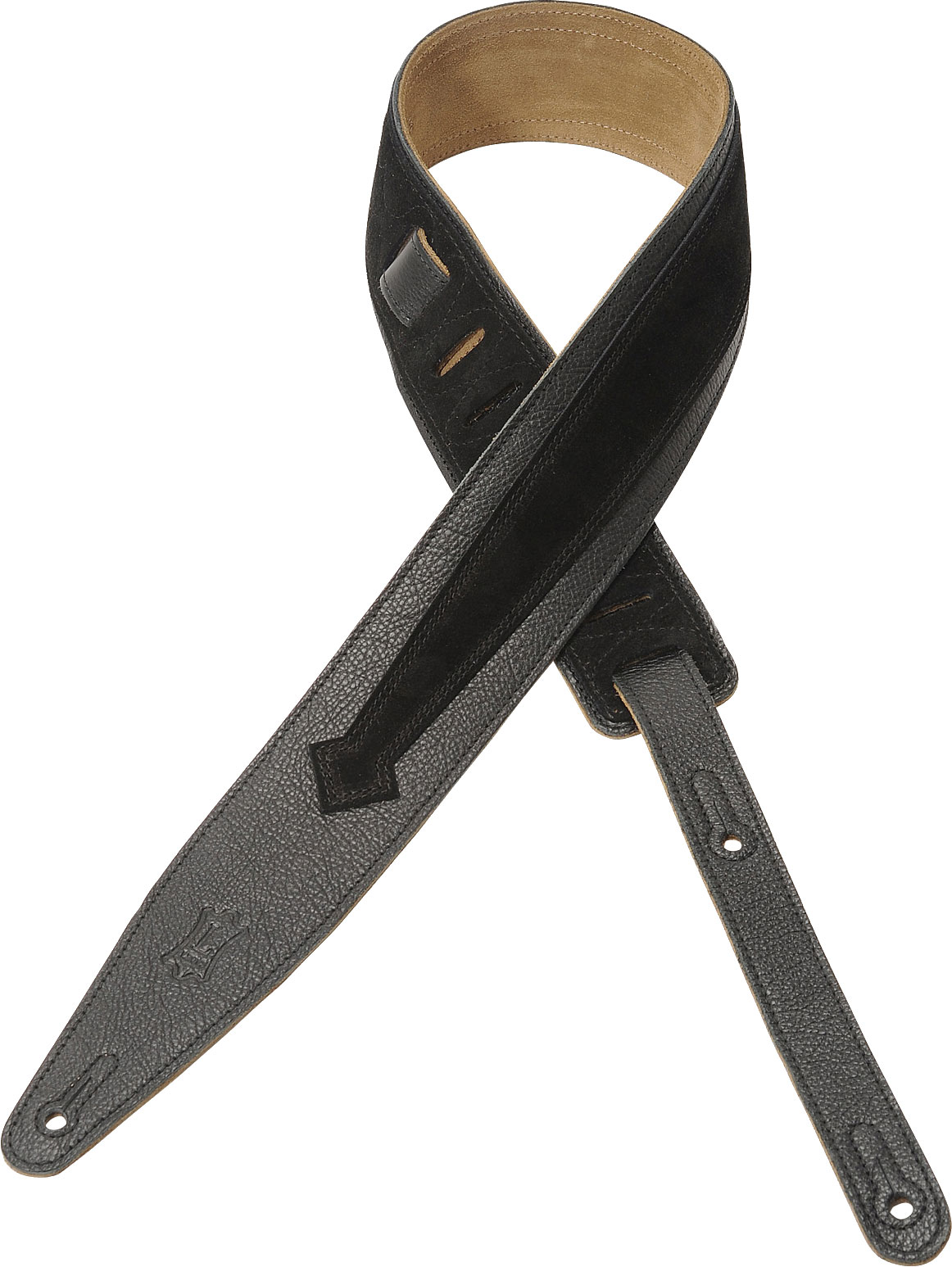 LEVY'S BLAKE - 6.4 CM, LEATHER WITH DOUBLE ARROW STITCHING IN SUEDE - BLACK
