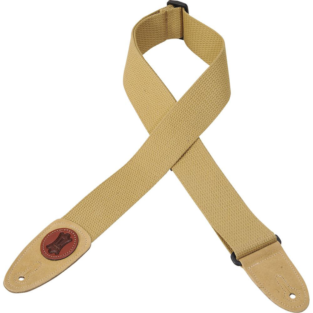 LEVY'S 5 CM COTTON WITH LEVY'S LOGO IN TAN LEATHER