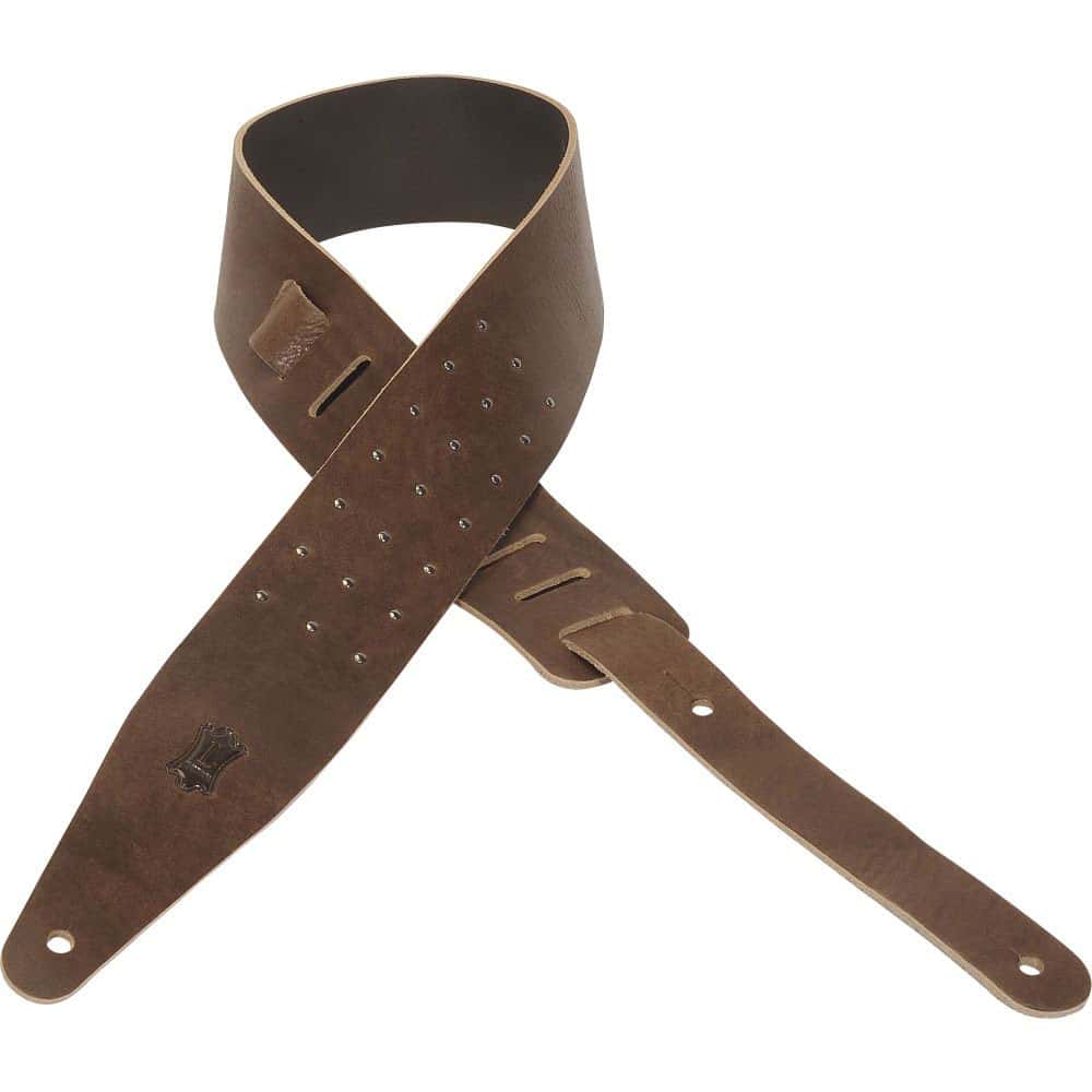 LEVY'S 6,5 CM, LEATHER WITH METAL STUDS, ONYX SERIES - BROWN