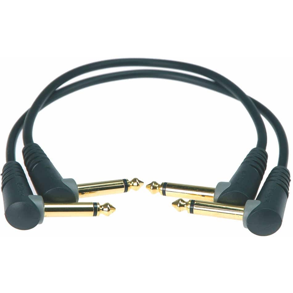 KLOTZ PATCHCORD 0,6M BLACK 2 UNITS JACK 2P.90/JACK 2P.90 GOLD 