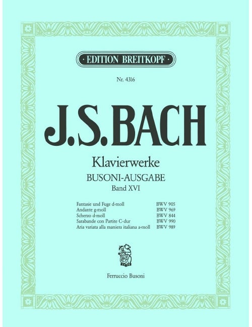 EDITION BREITKOPF BACH JOHANN SEBASTIAN - VERSCHIEDENE WERKE - PIANO