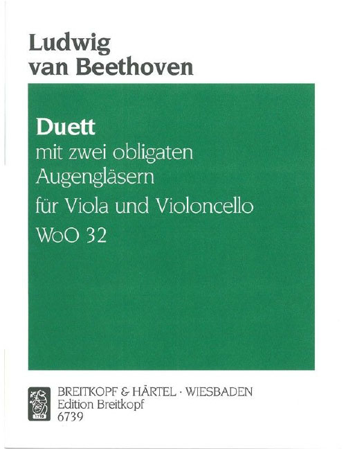 EDITION BREITKOPF BEETHOVEN LUDWIG VAN - DUETT MIT 2 OBL. AUGENGLASERN - VIOLA, CELLO