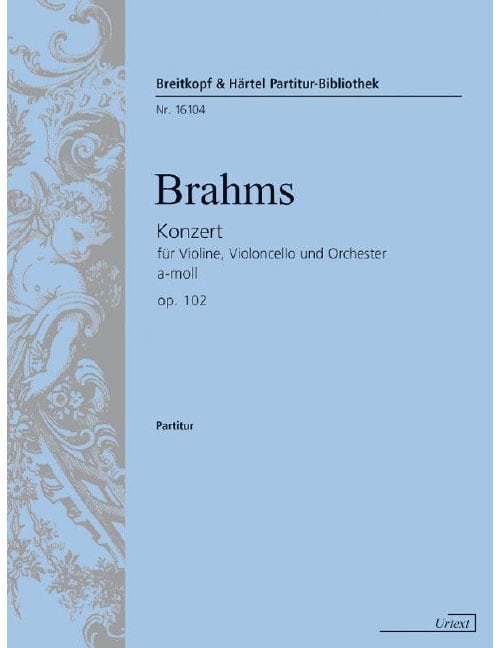 EDITION BREITKOPF BRAHMS JOHANNES - KONZERT A-MOLL OP. 102 - VIOLIN, CELLO, ORCHESTRA