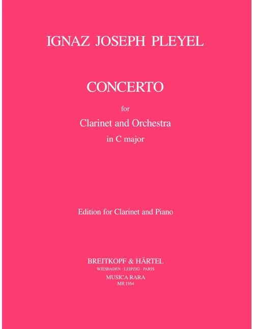 EDITION BREITKOPF PLEYEL IGNAZ - KLARINETTEN-KONZERT IN C - CLARINET, PIANO