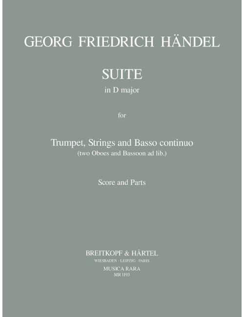 EDITION BREITKOPF HAENDEL G.F. - SUITE IN D - TRUMPET, STRINGS, BASSO CONTINUO