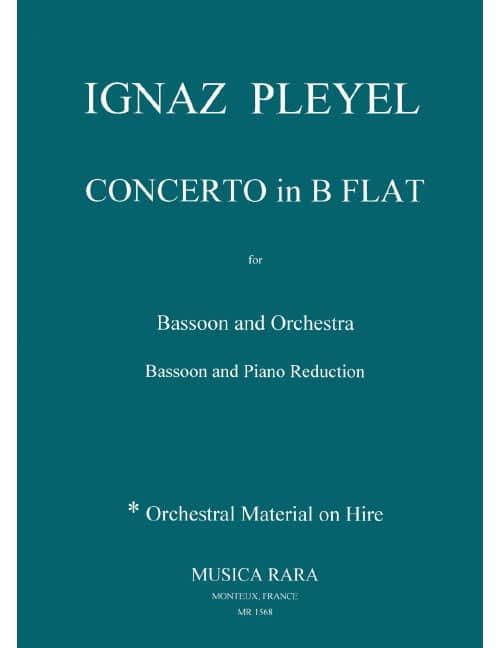 EDITION BREITKOPF PLEYEL I. - CONCERTO IN B BEN 1096