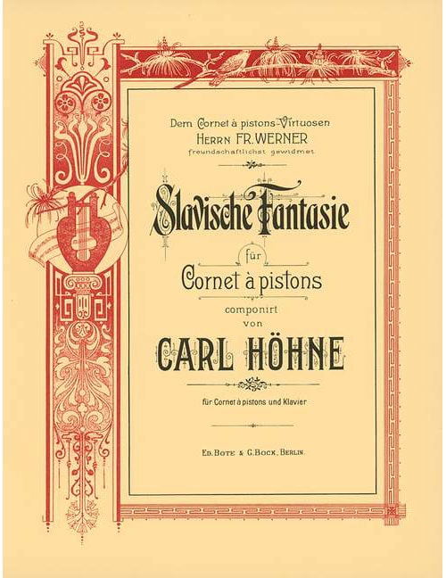 BOTE AND BOCK HOEHNE CARL - SLAWISCHE FANTASIE - CORNET AND PIANO