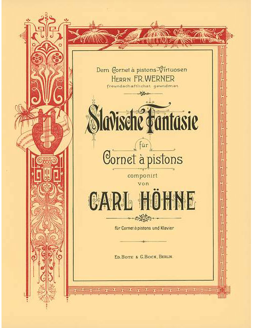 BOTE AND BOCK HOEHNE CARL - SLAWISCHE FANTASIE - CORNET AND PIANO