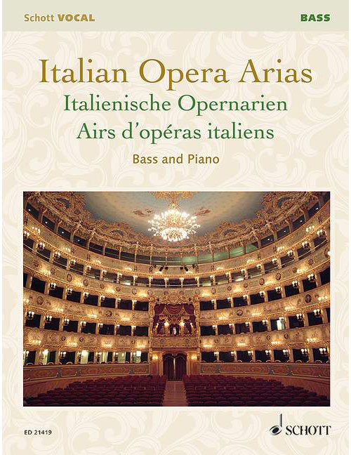 SCHOTT ITALIAN OPERA ARIAS - BASS AND PIANO