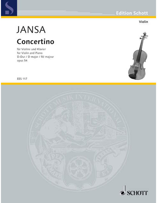 EULENBURG JANSA ADOLF - CONCERTINO D MAJOR OP. 54 - VIOLIN AND PIANO