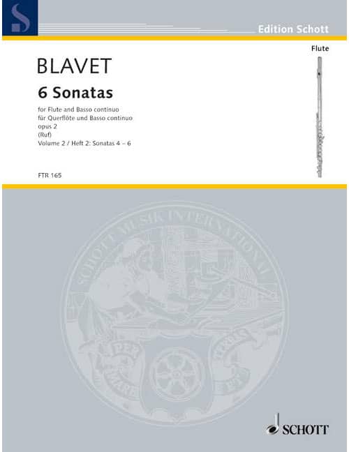 SCHOTT BLAVET MICHEL - SECHS SONATAS OP. 2/4-6 BAND 2 - FLUTE AND BASSO CONTINUO